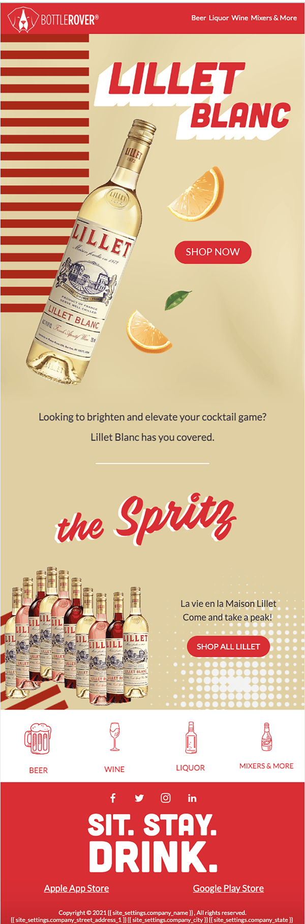 Lillet Blanc Re-targeting Screenshot
